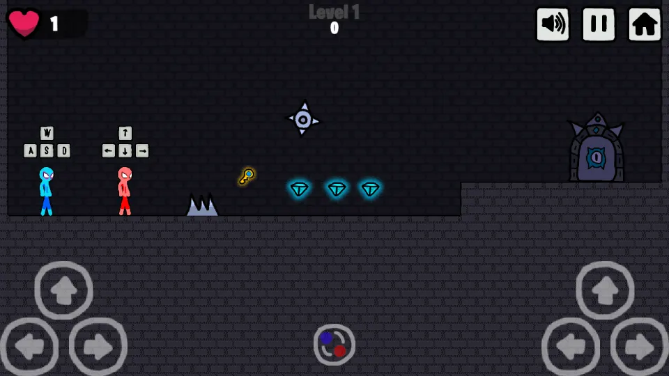 Red and Blue Stickman Rope screenshot 2